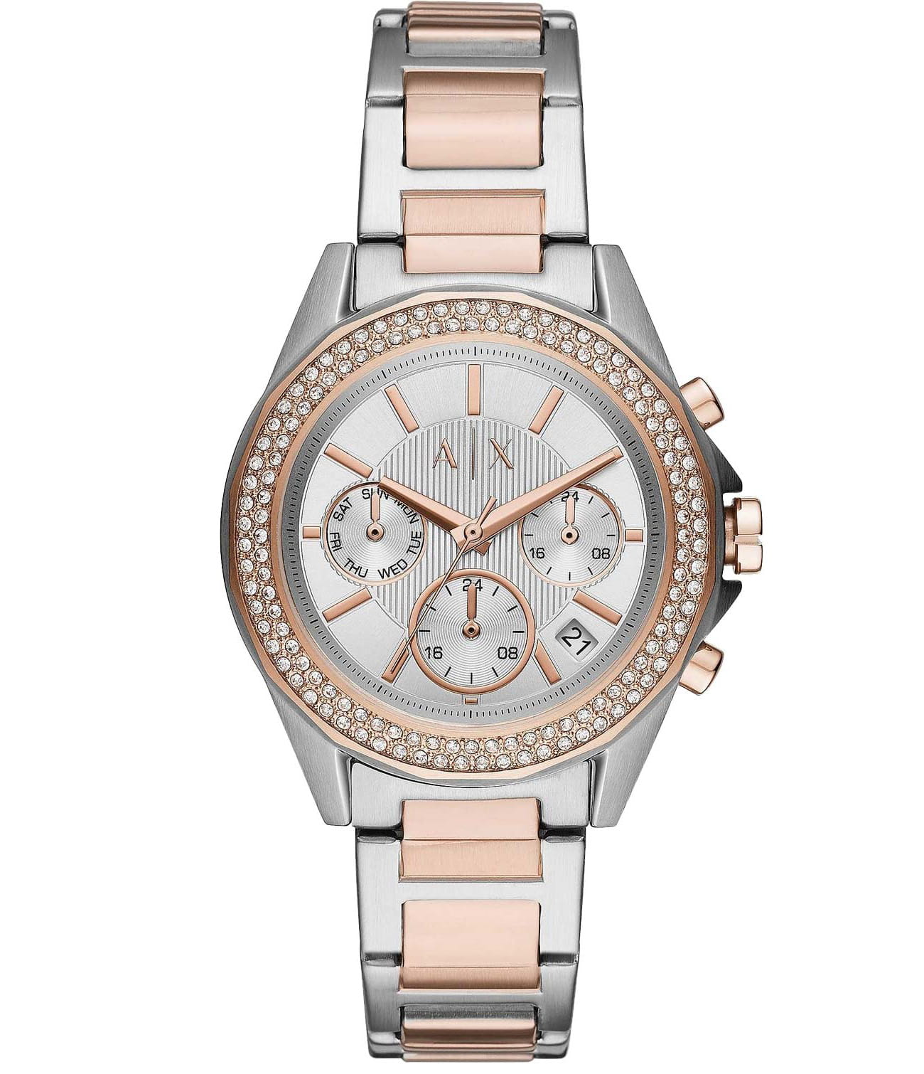 Armani Exchange Armani Exchange Fitz  AX5653  AX5653 кварцевые женские часы серебристый циферблат, браслет сталь с ip покрытием — вид спереди